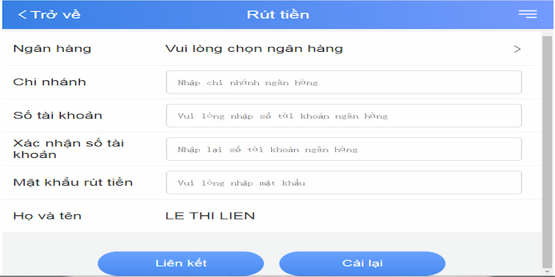 Liên kết thẻ ngân hàng với nhà cái 123B